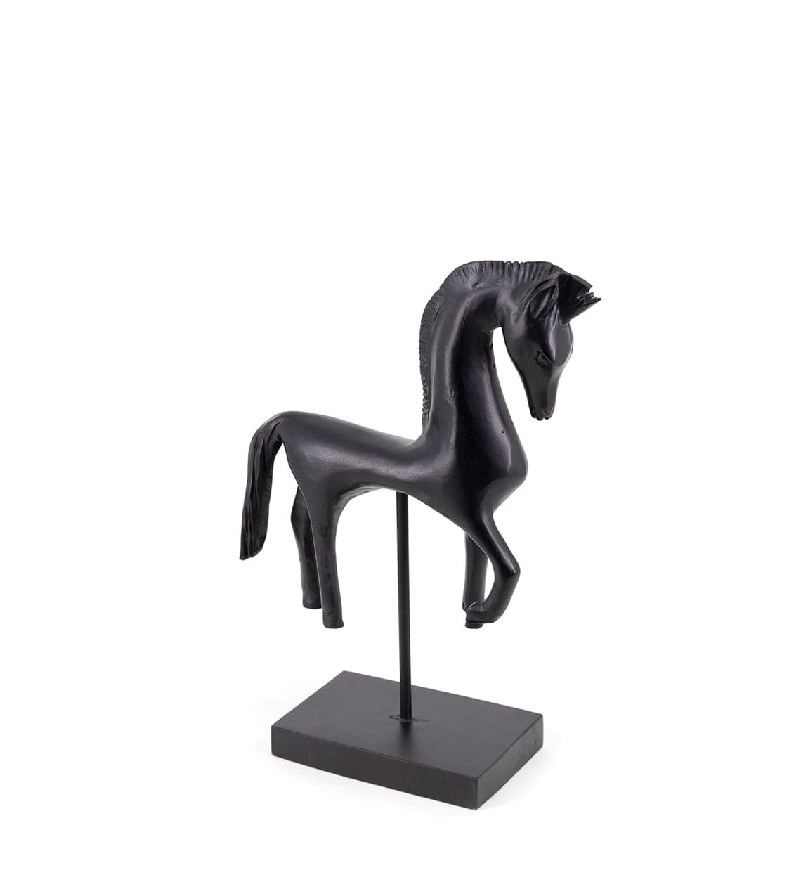 Moycor Decoratiune din lemn, Horse Negru, l28xA13xH45 cm