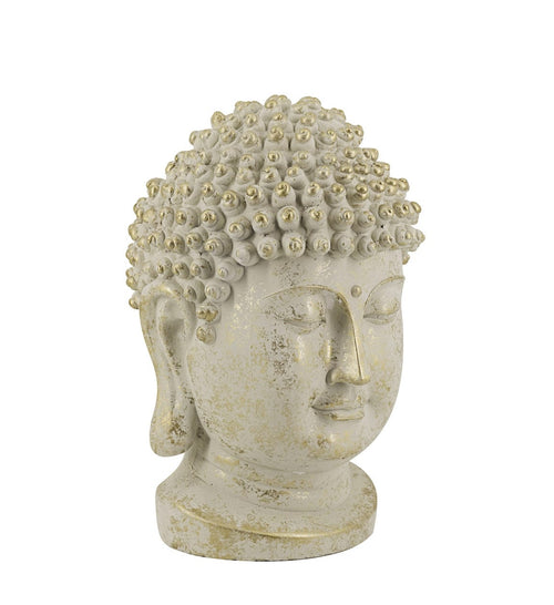 Moycor Decoratiune din rasina, Buddha Head Auriu, L35xl30xH50 cm