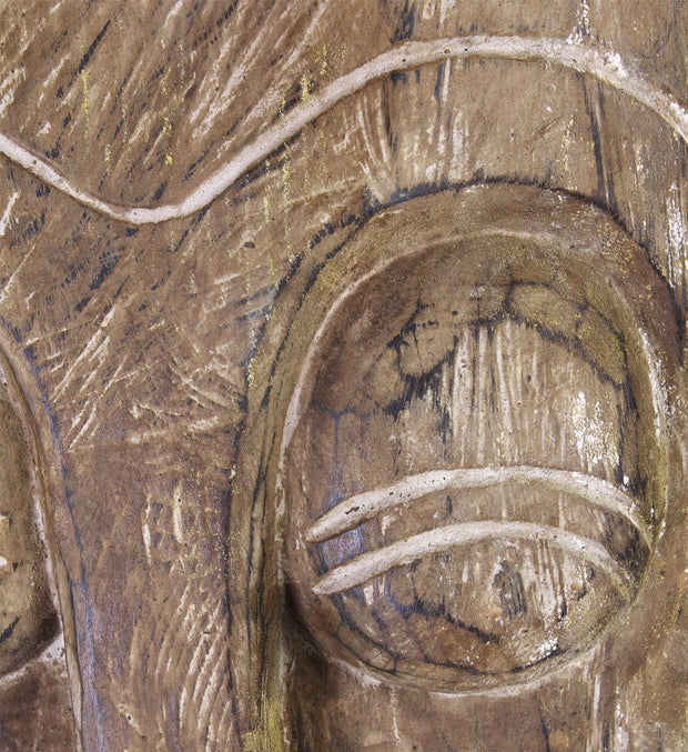 Decoratiune din lemn de tec, Large Totem Natural, L40xl40xH200 cm (2)