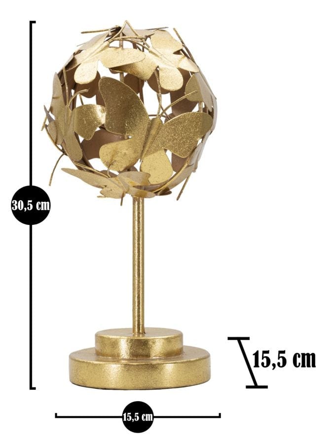 Decoratiune din metal Farfalle Small Auriu, Ø15,5xH30,5 cm (5)