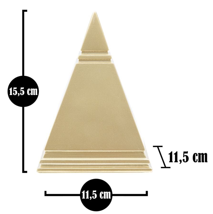 Decoratiune din polirasina Piramide Auriu, L11,5xl11,5xH15,5 cm (6)