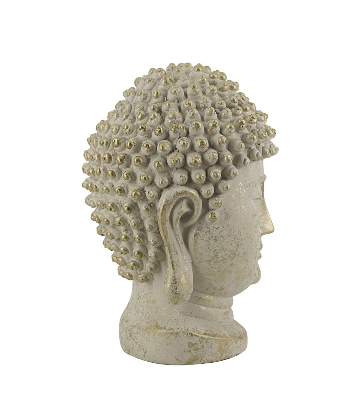 Decoratiune din rasina, Buddha Head Auriu, L35xl30xH50 cm (2)
