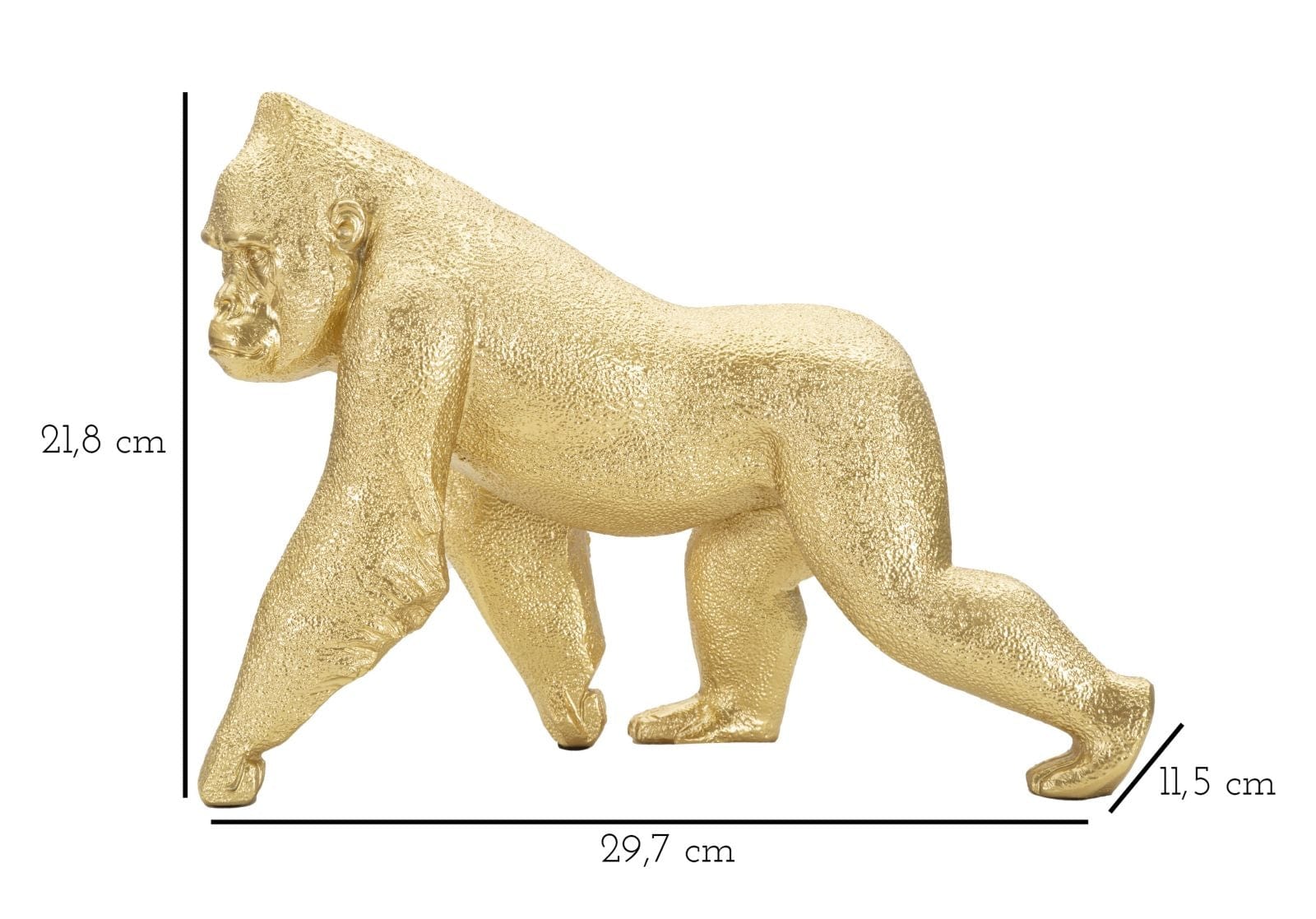 Decoratiune din rasina Gorilla Front Auriu, L29,7xl11,5xH21,8 cm (4)