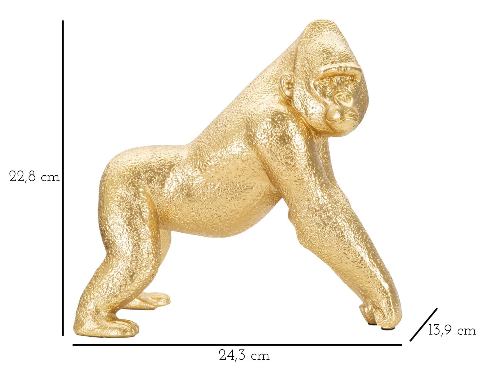 Decoratiune din rasina Gorilla Side Auriu, L24,3xl13,9xH22,8 cm (4)