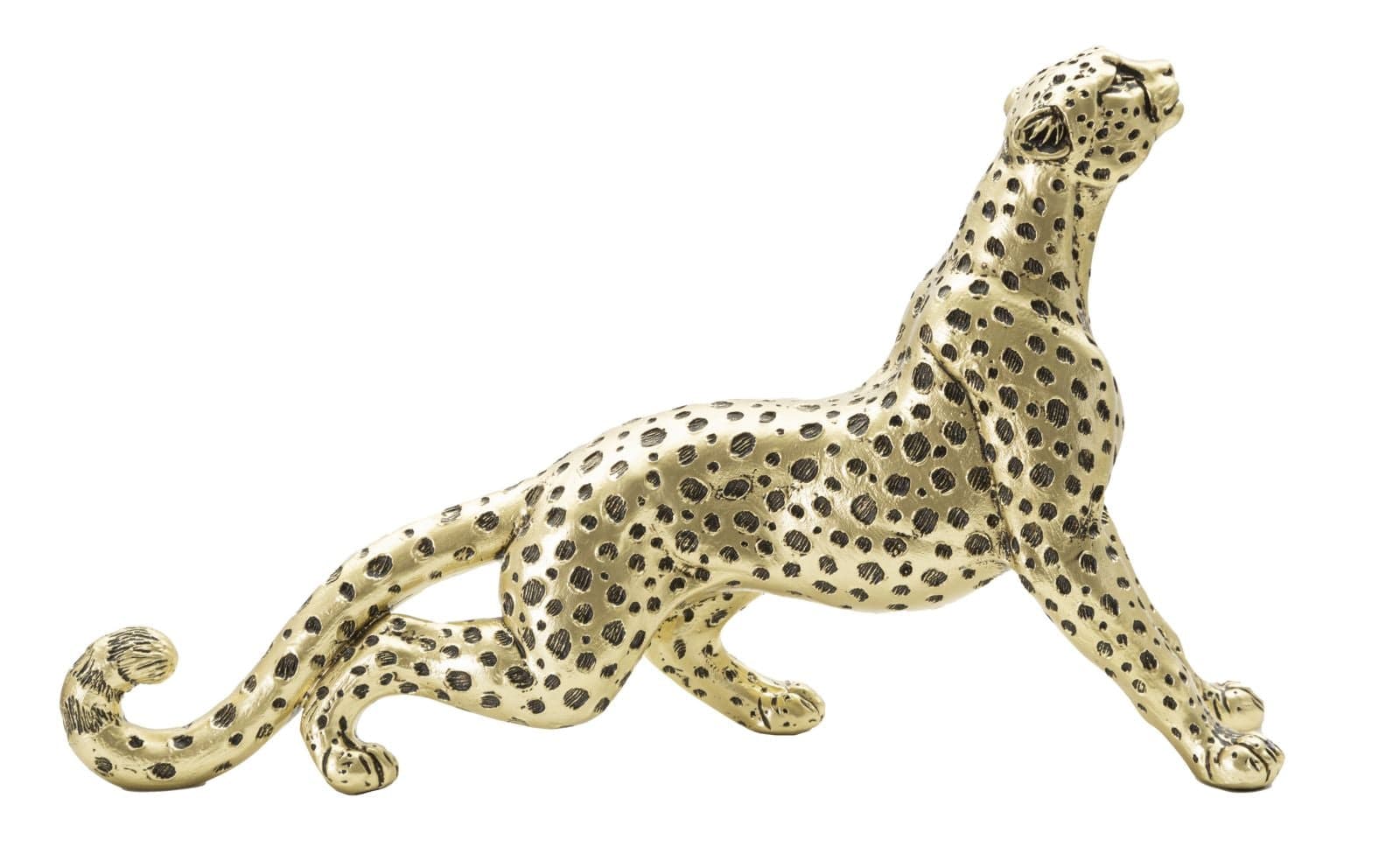 Decoratiune din rasina Leopard Points Sitting Auriu / Negru, L33xl7,7xH19,5 cm (1)