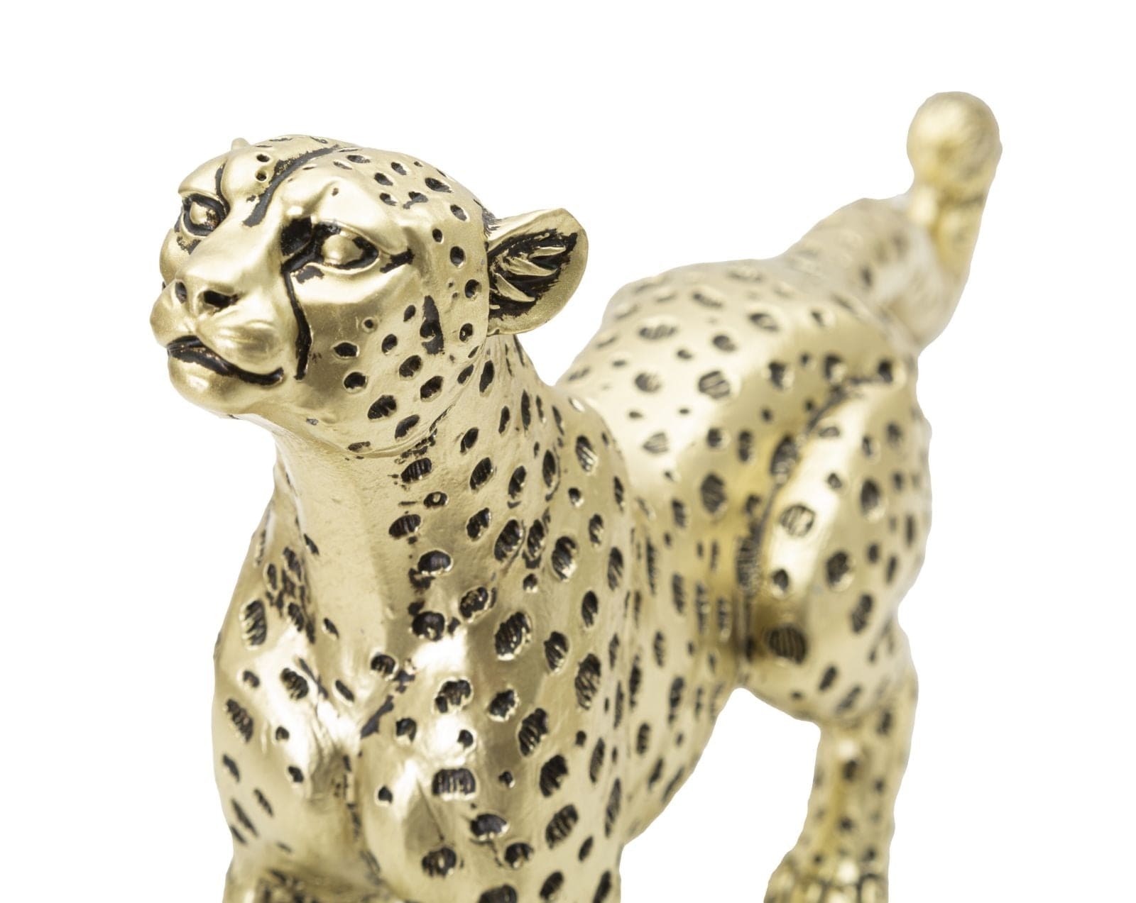Decoratiune din rasina Leopard Points Sitting Auriu / Negru, L33xl7,7xH19,5 cm (2)