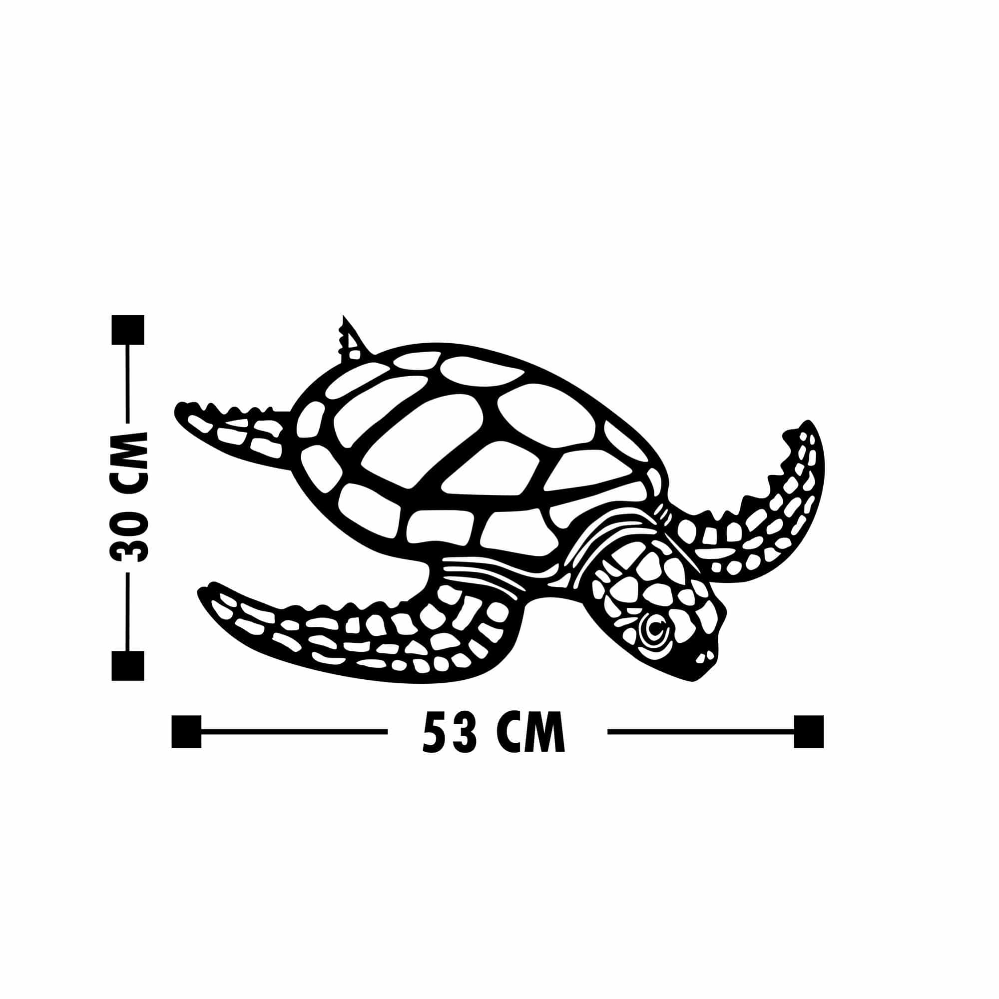 Decoratiune metalica de perete, Caretta Negru, l53xA1,5xH30 cm (3)