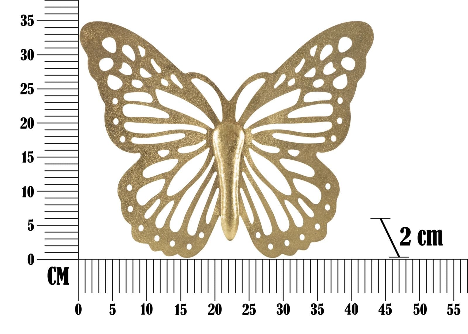 Decoratiune metalica de perete Farfalla Auriu, l43xA2xH35 cm (5)