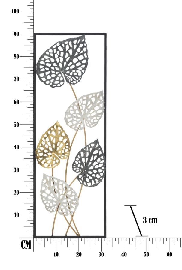 Decoratiune metalica de perete, Ory -B- Small Multicolor, l31xA3xH90 cm (6)