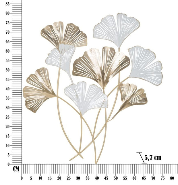 Decoratiune metalica de perete, Rixy B Small Alb / Auriu, l74xA5,7xH80,6 cm (5)