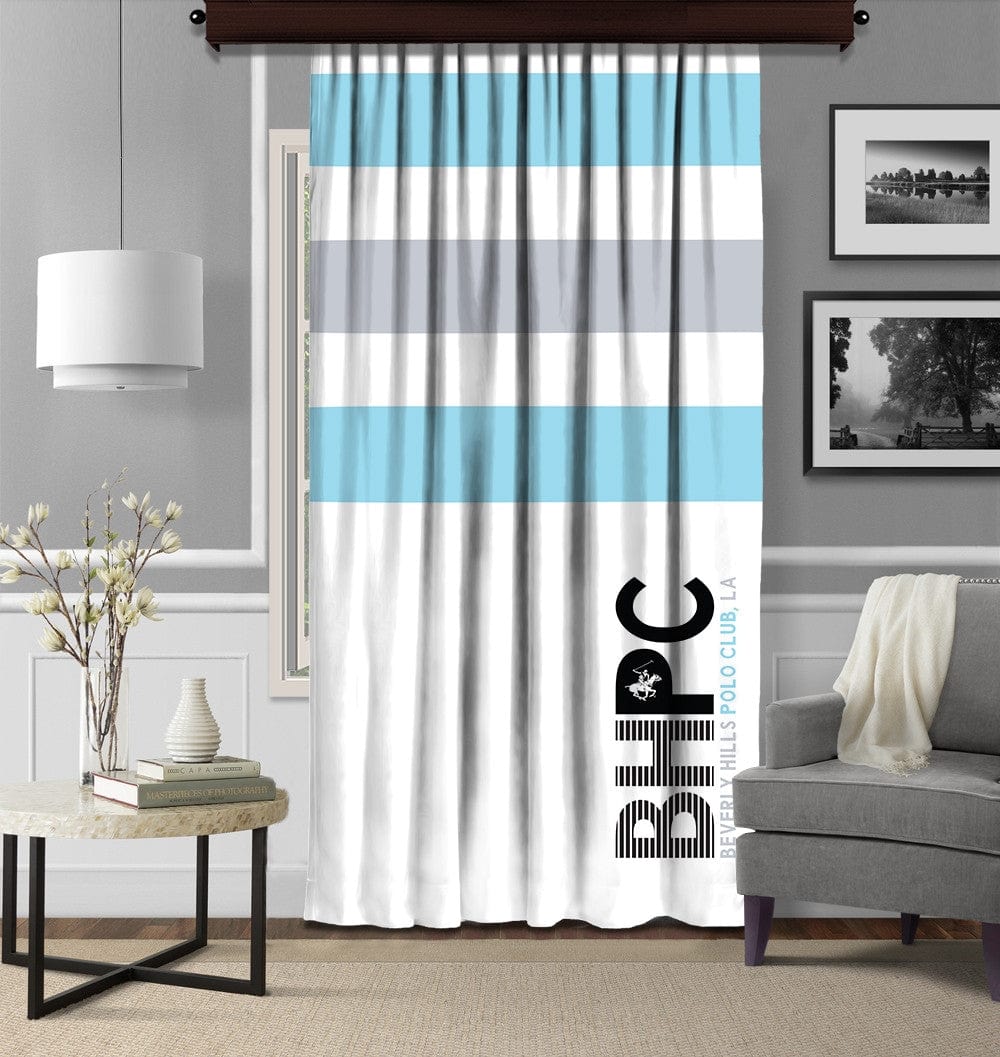 Asir Draperie Beverly Hills Polo Club Crt 07 Bleu / Alb / Gri, 140 x 260 cm