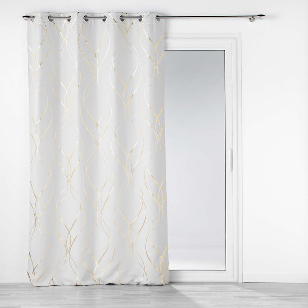 U10 Draperie Blackout Elise Alb / Auriu, 135 x 240 cm