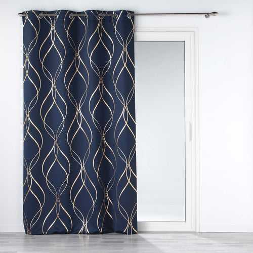 Draperie Blackout Elise Bleumarin / Auriu, 135 x 240 cm