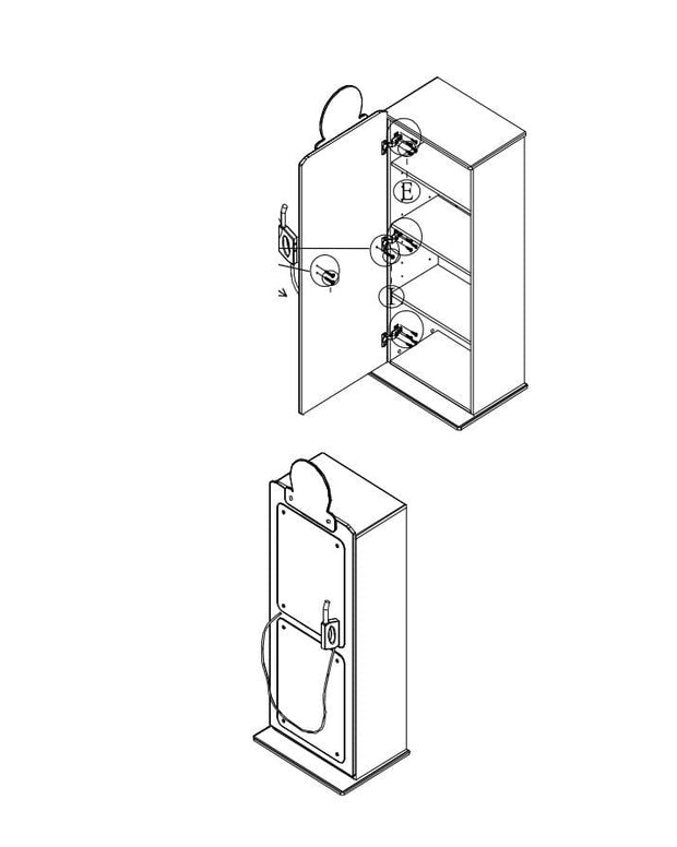 Vipack Dulap din MDF cu 1 usa pentru copii Gas Pump Rosu, l50xA40xH141 cm