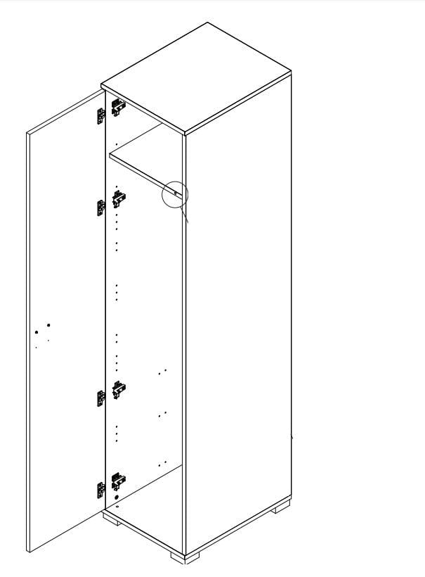 Dulap din pal cu 1 usa, pentru copii, Kiki G1 Small Alb, l44xA56xH198 cm (2)