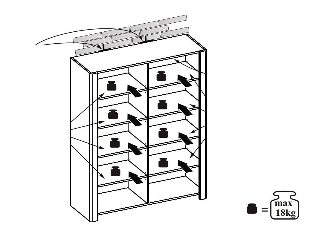 Dulap din pal cu 2 usi Desjo 04 Small Stejar San Remo, l118xA42xH148 cm (4)