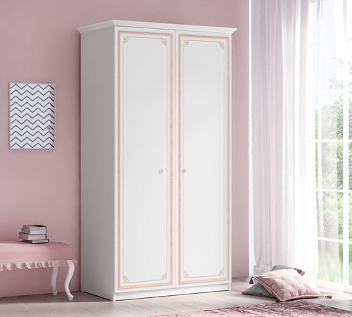 Cilek Dulap din pal cu 2 usi, pentru tineret Selena Pink Alb / Roz, l109xA61xH206 cm