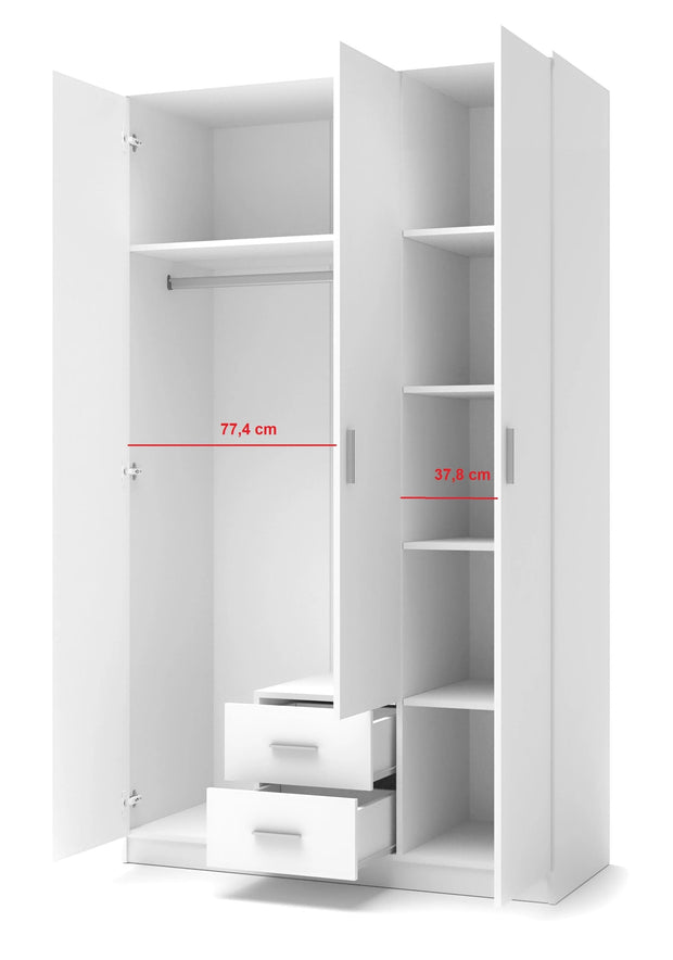 Dulap din pal cu 3 usi si 2 sertare Liamis S-3 Stejar Sonoma, l120xA52xH205 cm (2)