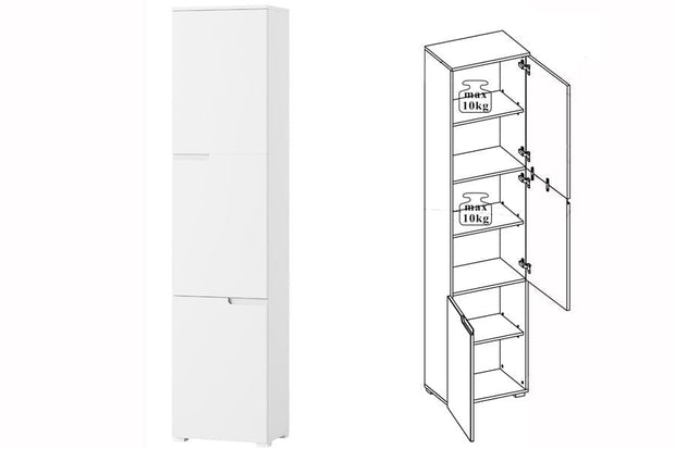 Dulap din pal si MDF cu 3 usi Big Gabrielle 13 Alb, l50xA35xH216 cm (5)