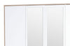Dulap din pal, cu 4 usi, 3 sertare si oglinda, Milo 02 Stejar Sonoma / Alb, l187xA62xH206 cm (3)