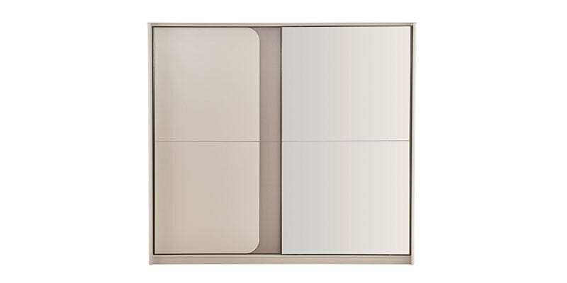 Dulap din pal cu 2 usi glisante si oglinda, Nicole Large Crem, l243xA69,1xH219,7 cm (5)