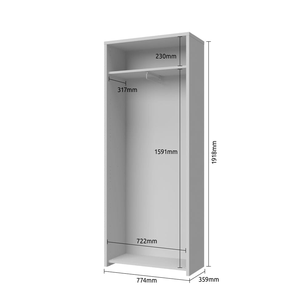 Dulap hol din pal si MDF, cu 2 usi, Gala V2 Medium Bej / Nuc Pacific, l78xA36xH192 cm (4)