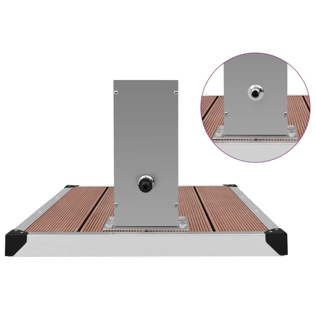 VidaXL Dus de exterior cu platforma, din otel inoxidabil si WPC, Tempo Outdoor Maro, L15xl44xH210 cm