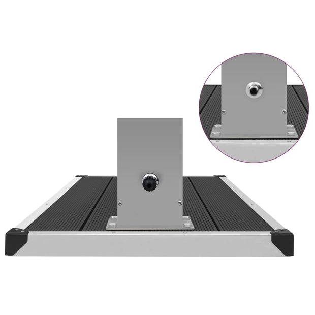 VidaXL Dus de exterior cu platforma si jeturi duble, din otel inoxidabil si WPC, Clasic Outdoor Gri, L110xl62xH210 cm