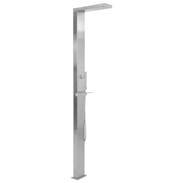 VidaXL Dus de exterior din otel inoxidabil, Sisi Outdoor Square Aluminiu, L15xl44xH210 cm