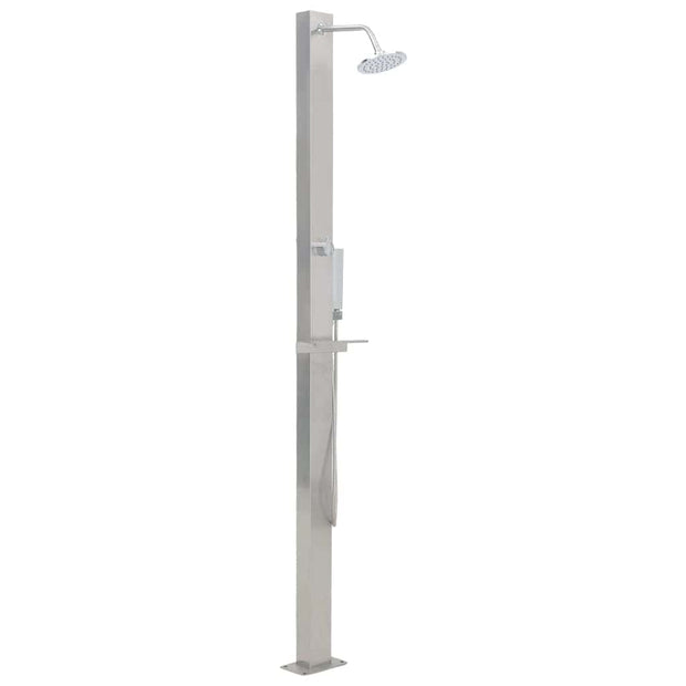 VidaXL Dus de exterior din otel inoxidabil, Sisi Outdoor Straight Aluminiu, L10xl6,5xH210 cm