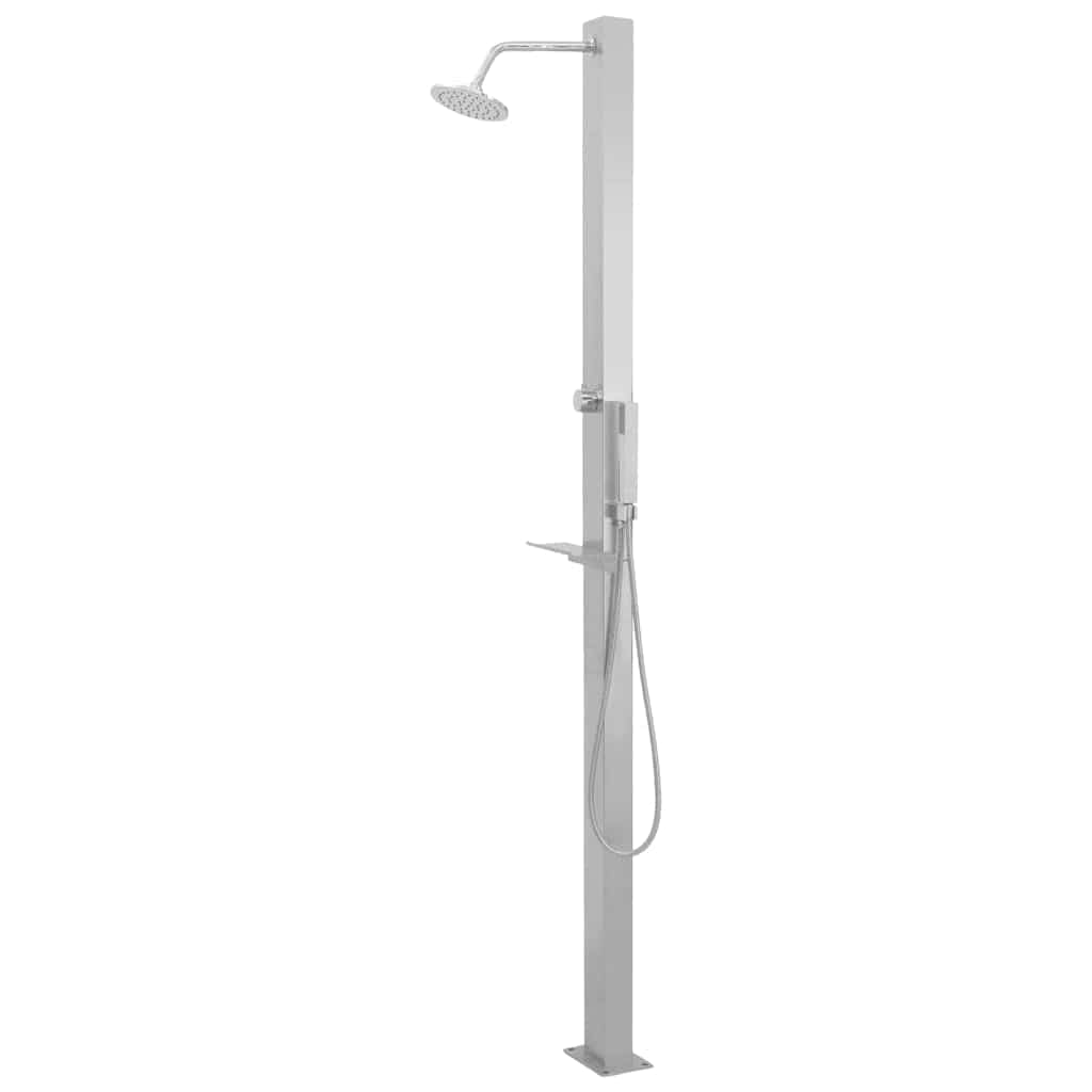 VidaXL Dus de exterior din otel inoxidabil, Sisi Outdoor Straight Aluminiu, L10xl6,5xH210 cm