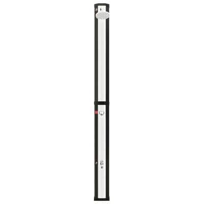 VidaXL Dus solar de exterior, Edi Negru / Crom, L14,8xl18xH217 cm