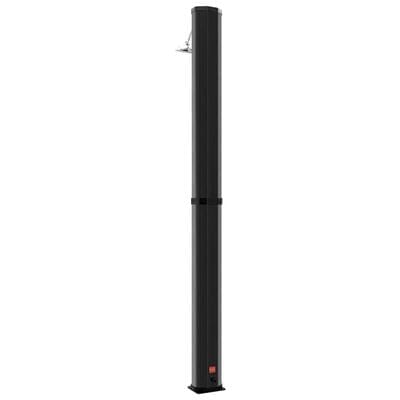 VidaXL Dus solar de exterior, Edi Negru / Crom, L14,8xl18xH217 cm