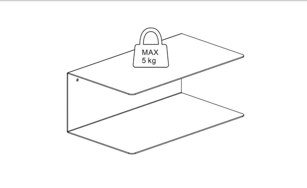 Etajera suspendata din metal Joliet Negru, l35xA20xH14 cm (8)