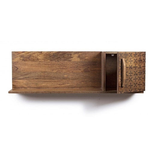 Etajera suspendata din lemn de mango, cu usa pe partea dreapta Emira Natural, l103xA20xH31,9 cm (1)