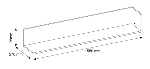 Etajera suspendata din pal, Lucas 35 Stejar Artisan / Negru Mat, l155xA27xH25 cm (3)