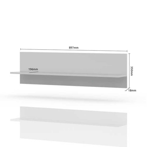 Etajera suspendata din pal si MDF, Avis VP90/AV Small Alb / Nuc Pacific, l90xA21xH35 cm (2)