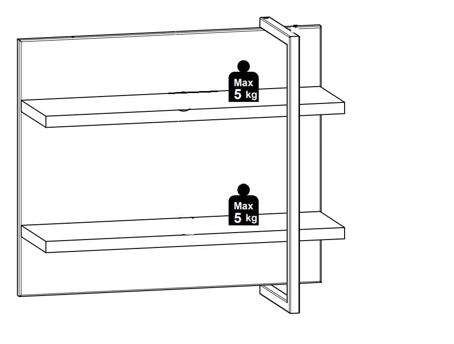 Etajera suspendata din pal si MDF Madeline Grafit / Negru, l60xA19xH50 cm (3)