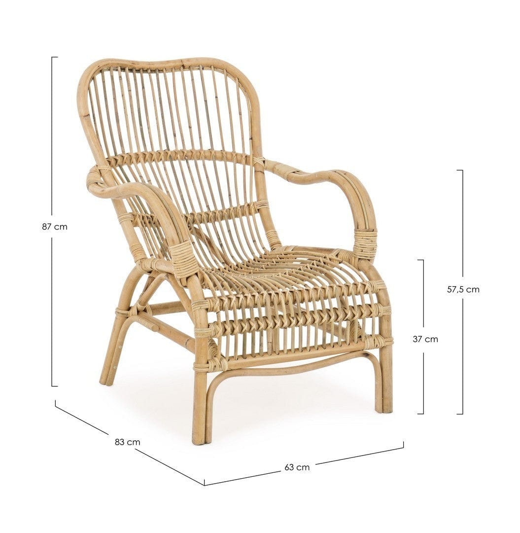 Fotoliu fix pentru terasa, din ratan, Clarita Natural, l63xA83xH87 cm (4)