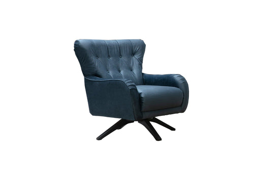 Fotoliu fix tapitat cu stofa, Arredo Velvet Bleumarin, l85xA78xH91 cm