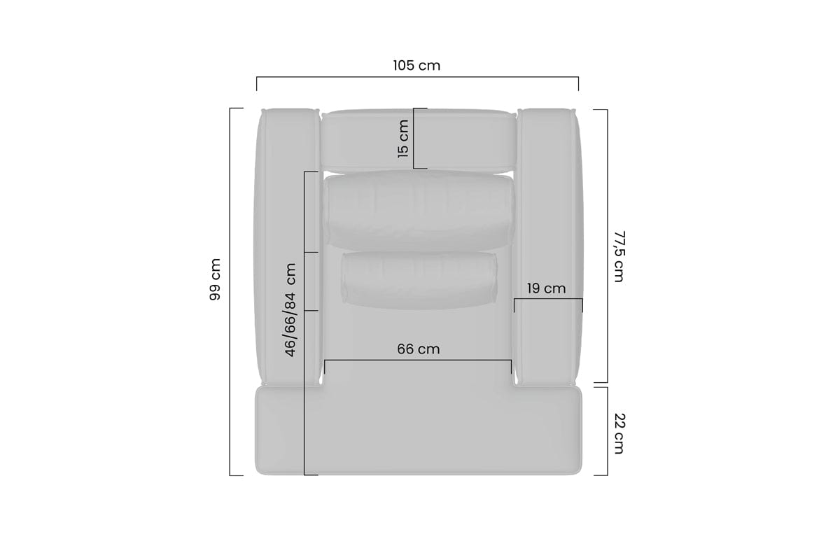 Fotoliu fix tapitat cu stofa si picioare metalice, Nicole Bleu, l105xA99xH93 cm (12)