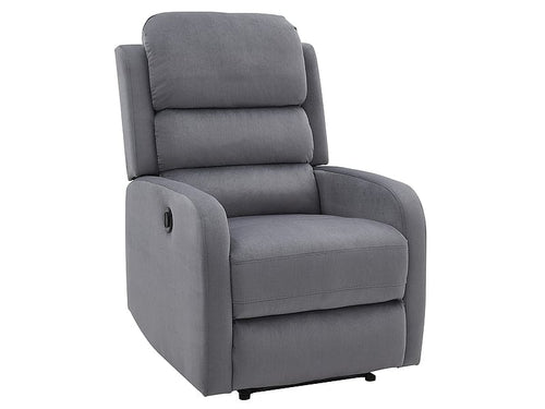 Fotoliu Recliner cu mecanism electric si port USB, tapitat cu stofa, Page Velvet Gri, l64xA88xH102 cm