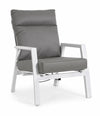 Fotoliu Recliner pentru gradina / terasa, din aluminiu, cu perne detasabile, Kledi Gri / Alb, l72xA81xH98 cm