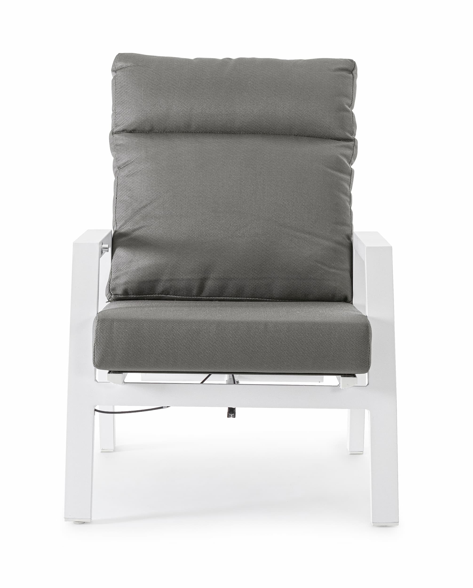 Fotoliu Recliner pentru gradina / terasa, din aluminiu, cu perne detasabile, Kledi Gri / Alb, l72xA81xH98 cm (6)