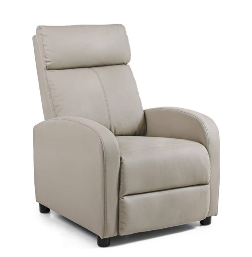 Fotoliu Recliner tapitat cu piele ecologica Desire Grej, l79xA82xH103,5 cm