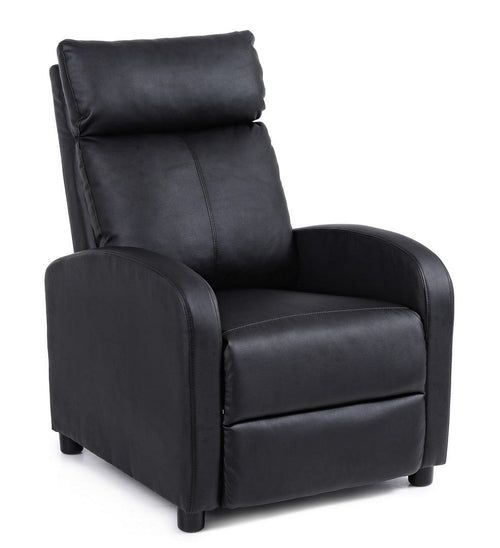 Fotoliu Recliner tapitat cu piele ecologica Desire Negru, l79xA82xH103,5 cm