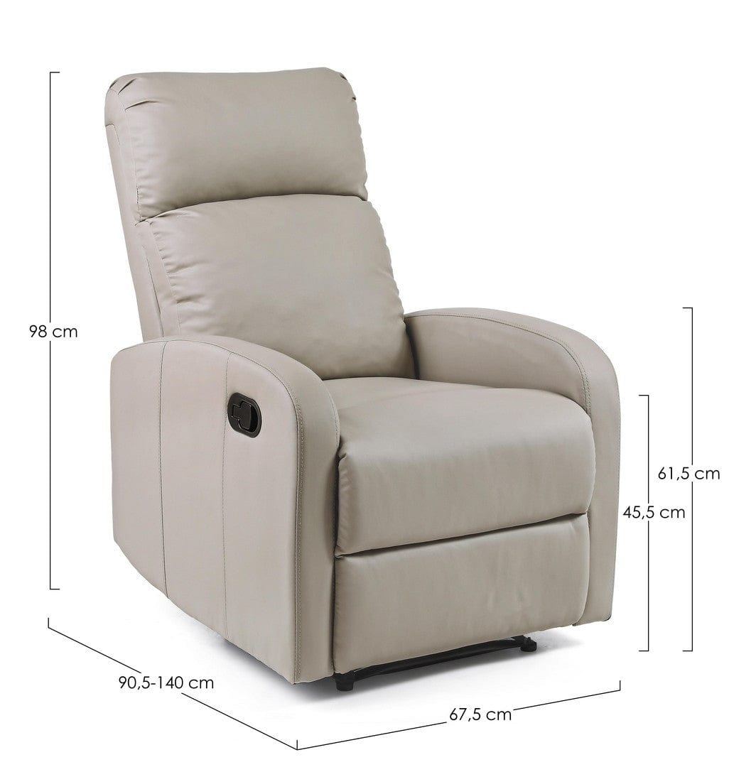 Fotoliu Recliner tapitat cu piele ecologica Iris Grej, l67,5xA90,5xH98 cm (4)