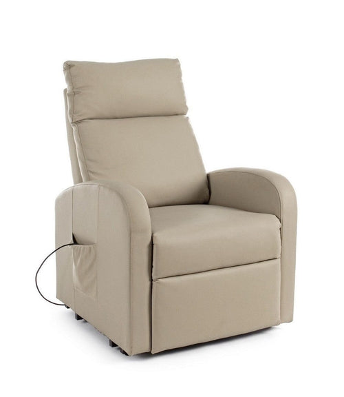 Fotoliu Recliner tapitat cu piele ecologica Lift Grej, l73xA93xH106 cm