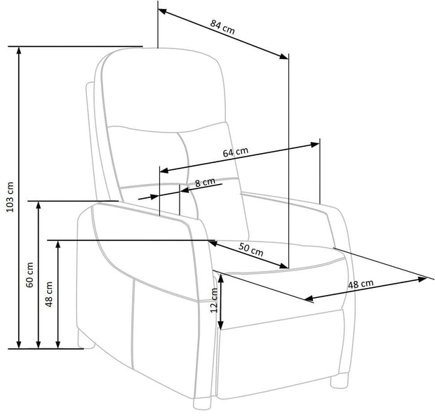 Fotoliu Recliner tapitat cu stofa, Filipo II Velvet Verde Inchis, l64xA84xH103 cm (2)