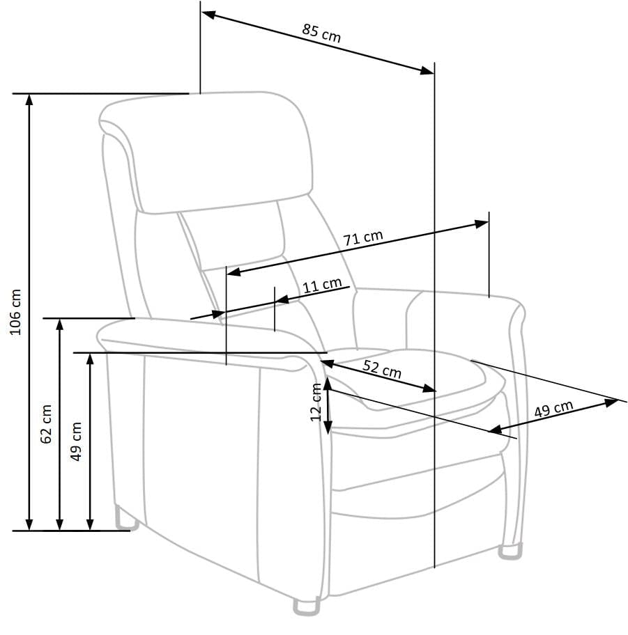 Halmar Fotoliu Recliner tapitat cu stofa Jordy Bej, l71xA85xH106 cm